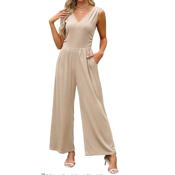 Amazon Pants - BMJL Womens Jumpsuits Sleeveless Wide Leg Pants Romper Casual V Neck Sz XL